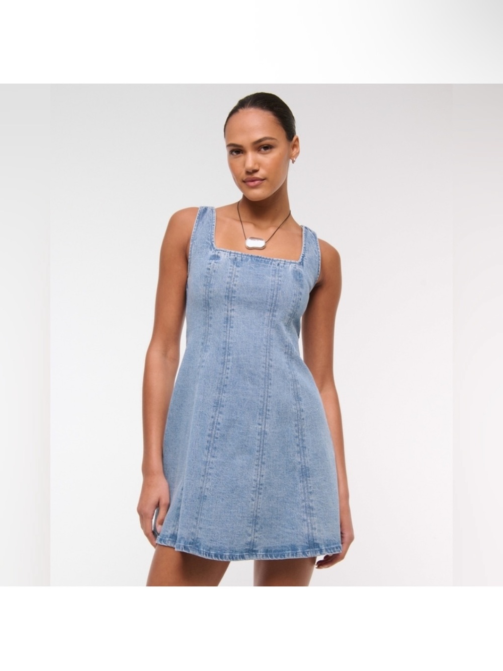 Abercrombie & Fitch Mila Squareneck Denim Mini Dress NWT